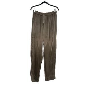 XiRENA Draper Olive Green Satin Pull On Straight Leg Pants MEDIUM